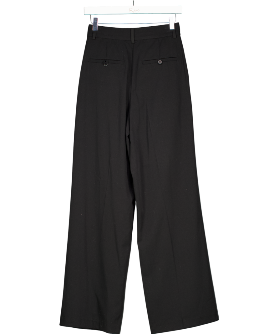 ZARA Black Wide-leg Trousers UK XS
