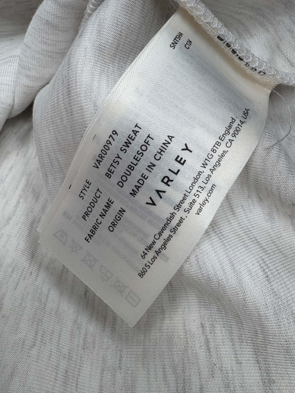 Varley Grey DoubleSoft Hawley Half Zip Sweat UK S