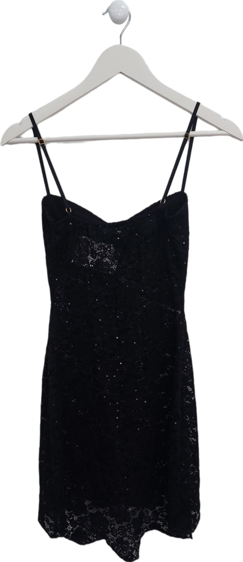 SLA the label Black Sequin Lace Dress UK XS