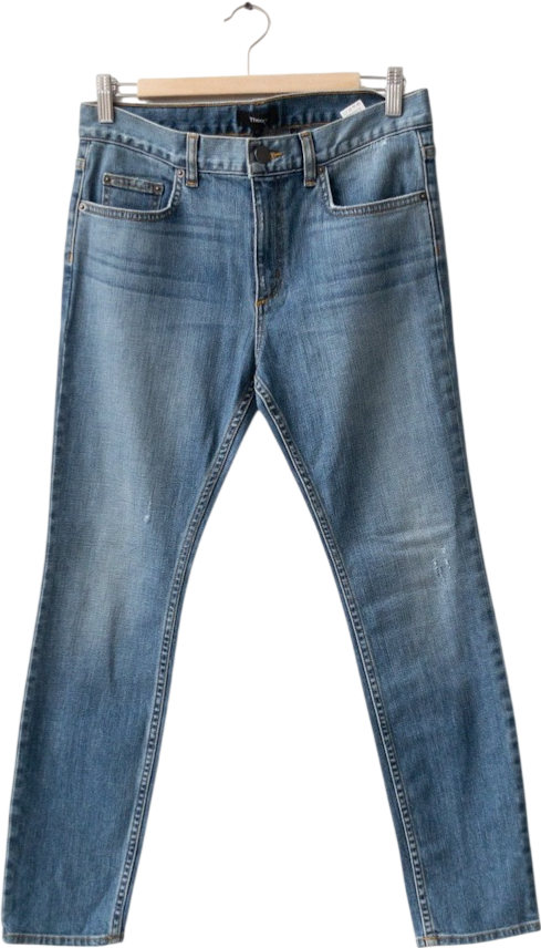 Theory Blue Mid-blue High Waisted Slim Leg Jeans W27