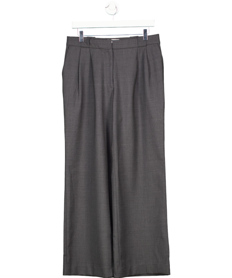 & Other Stories Grey Tailored Pleated Trousers UK 10