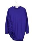 MSGM Cobalt Blue Ruched Side Sweatshirt Dress UK M