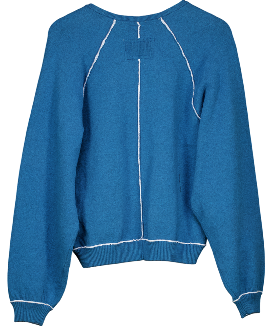 Free People Blue Oversize Pullover Sweatshirt UK XS