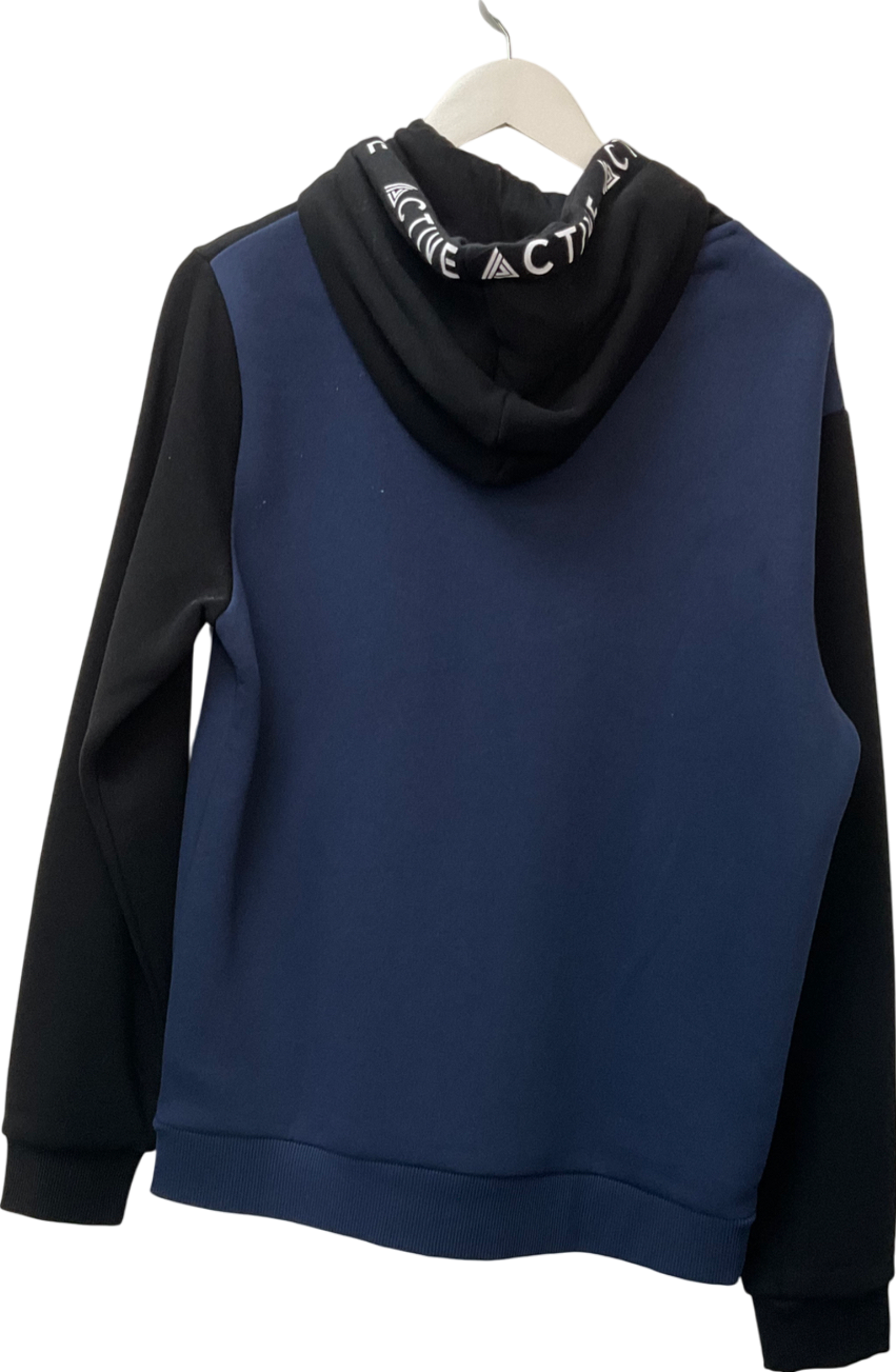 Next Blue Active Black Half Zip Hoodie UK M