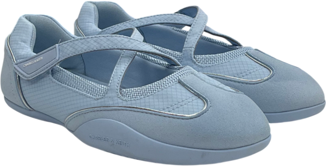 Charles & Keith Blue Mika Crossover Mary Jane Trainers / Sneakerinas  UK 4 EU 37