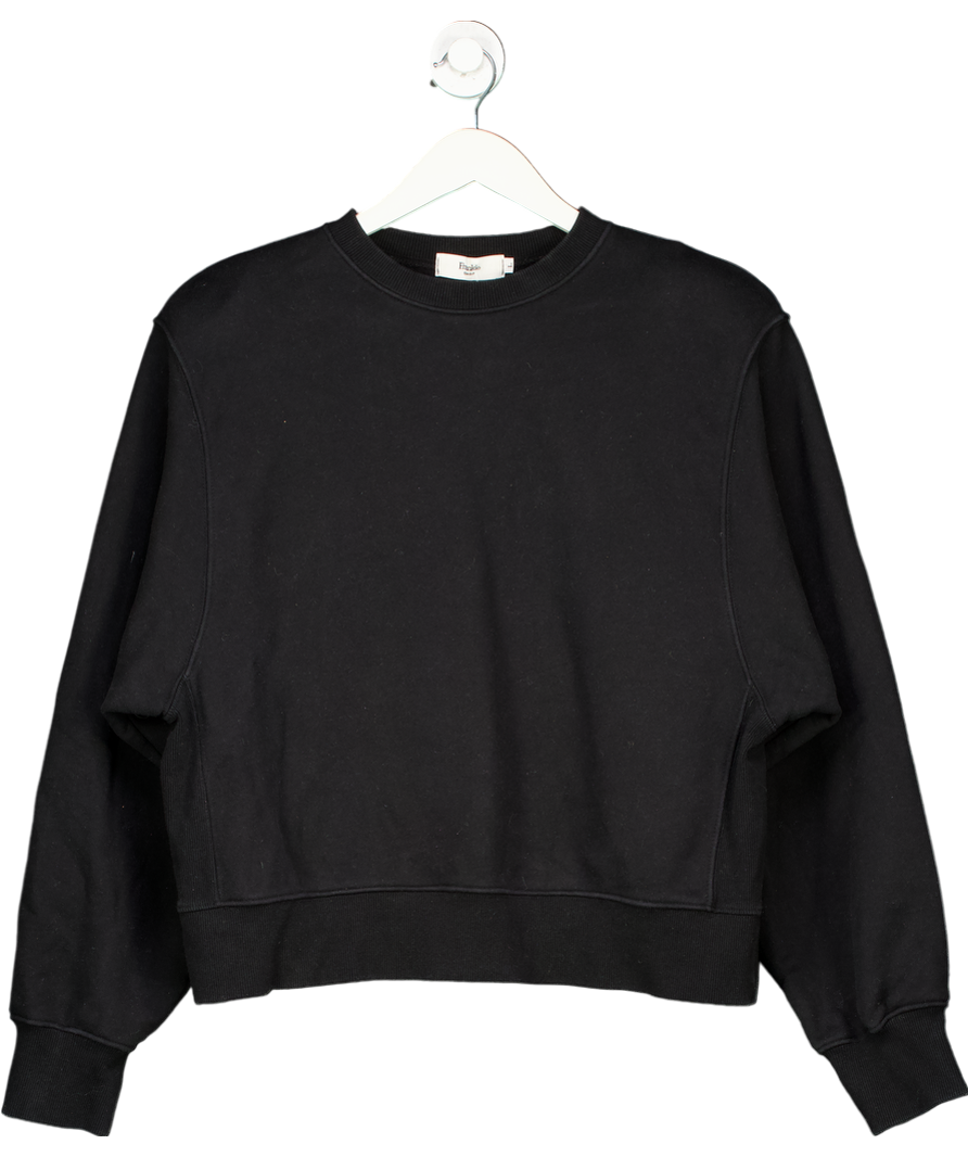 FRANKIE SHOP Black Crew Neck Heavy Weight Sweatshirt UK L