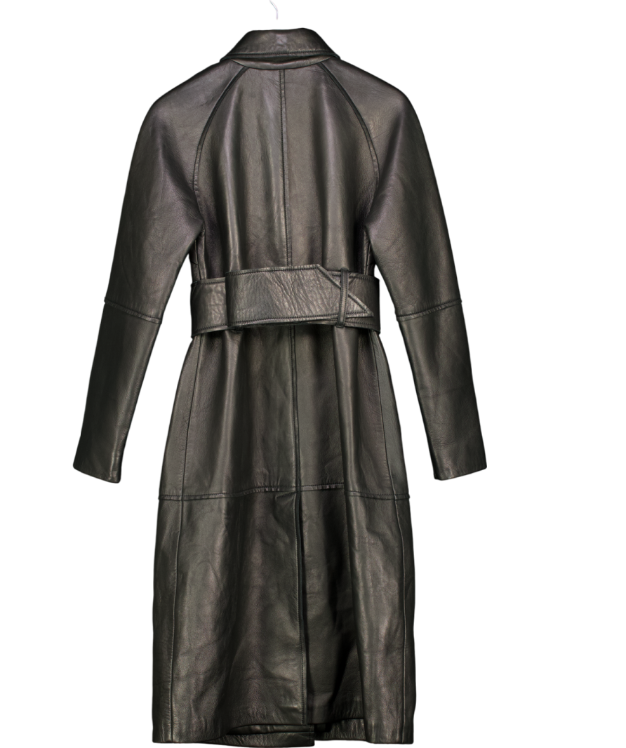 Remain Birger Christensen Black Buma Coat 100% Sheepskin UK 8