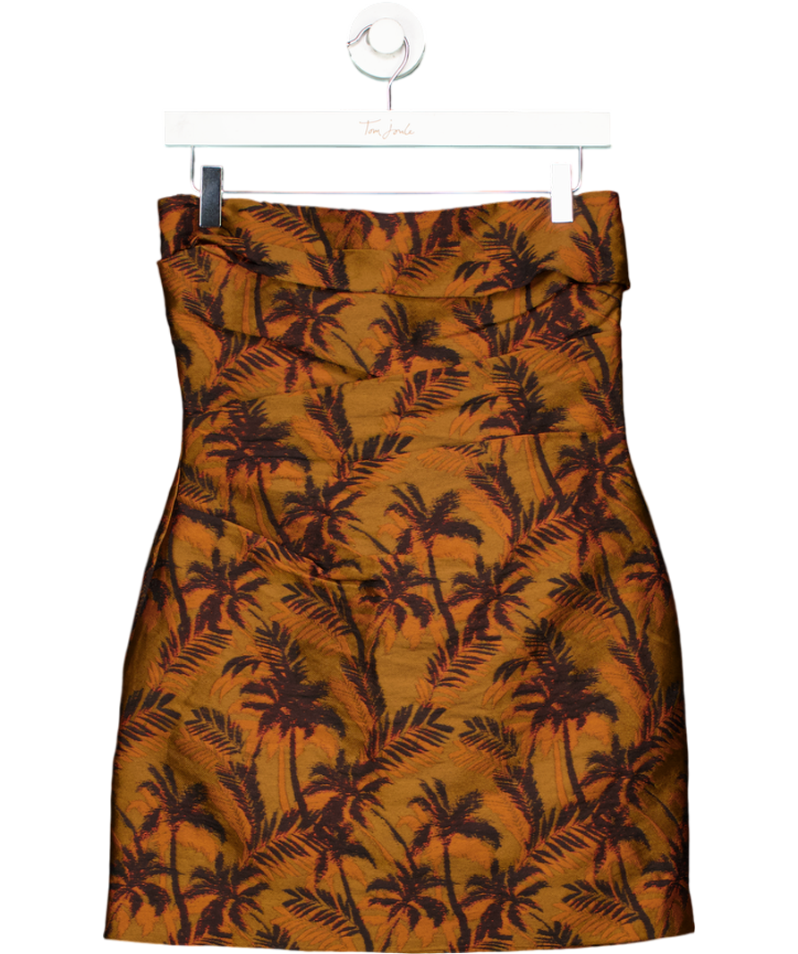 Bec + Bridge Brown Far Out Palm Print Mini Dress UK 8
