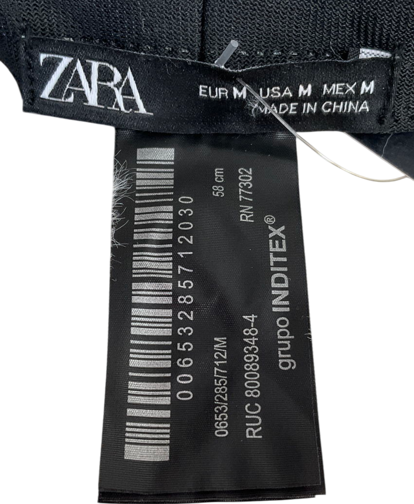 ZARA White Faux Shearling Bucket Hat One Size