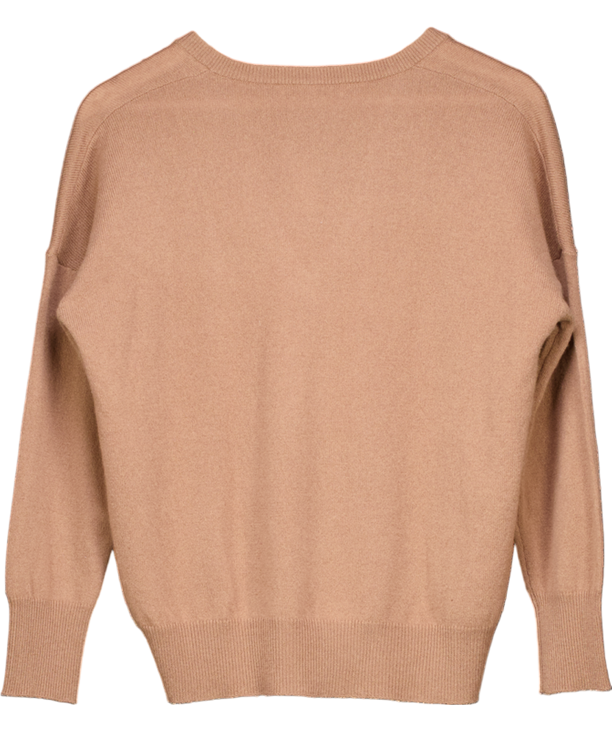 Gerard Darel Brown V Neck Cashmere Sweater UK S