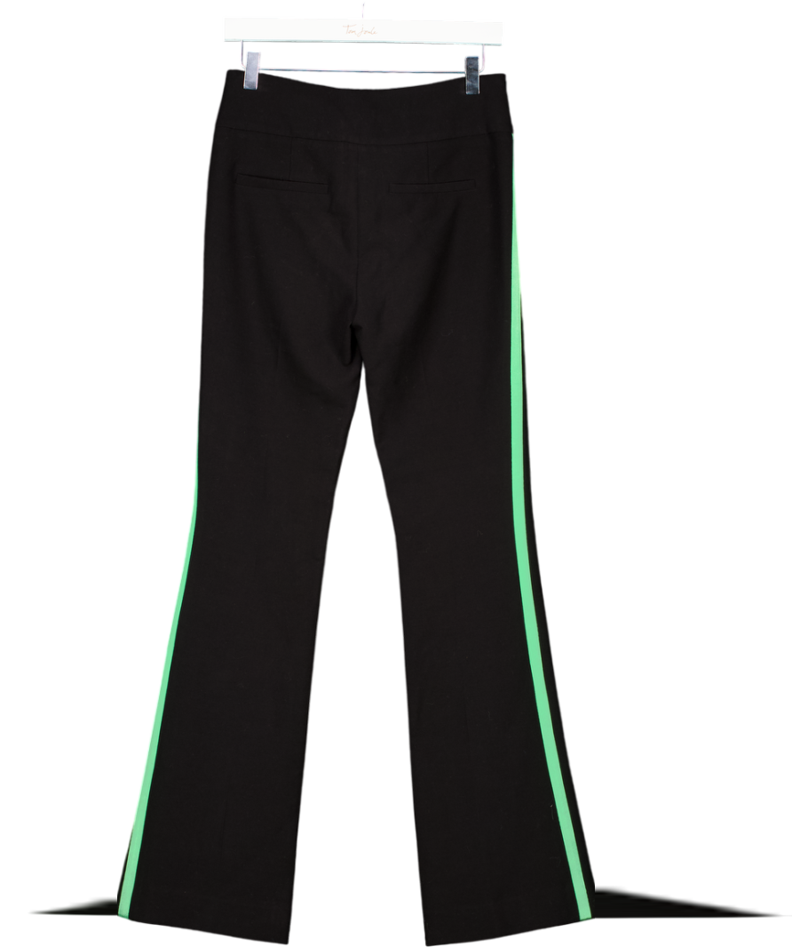 Alice + Olivia Black Wide-leg Side Stripe Trousers UK XS