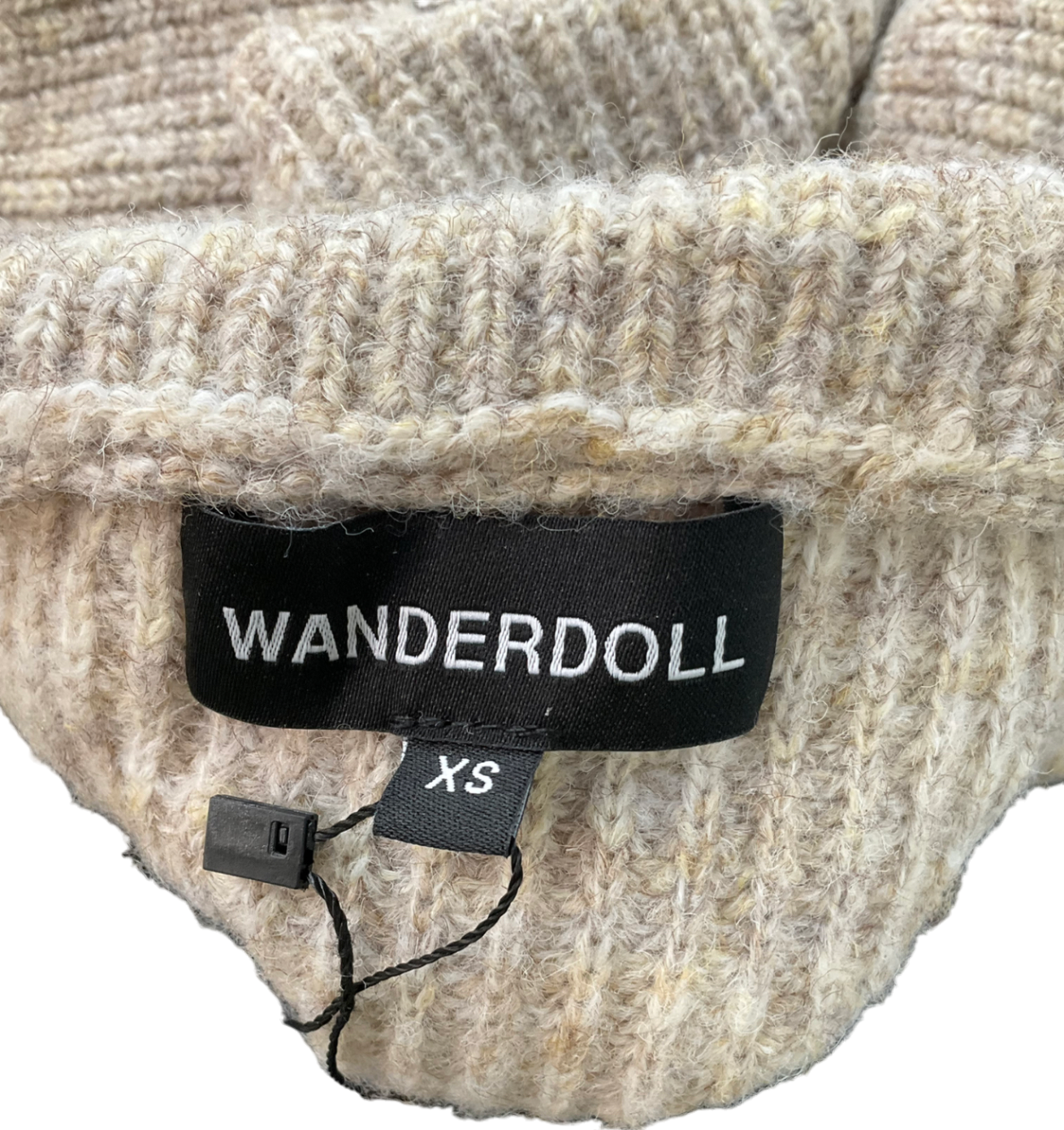 Wanderdoll Grey Blossom Bardot Cut Out Crop Top In Oatmeal UK XS