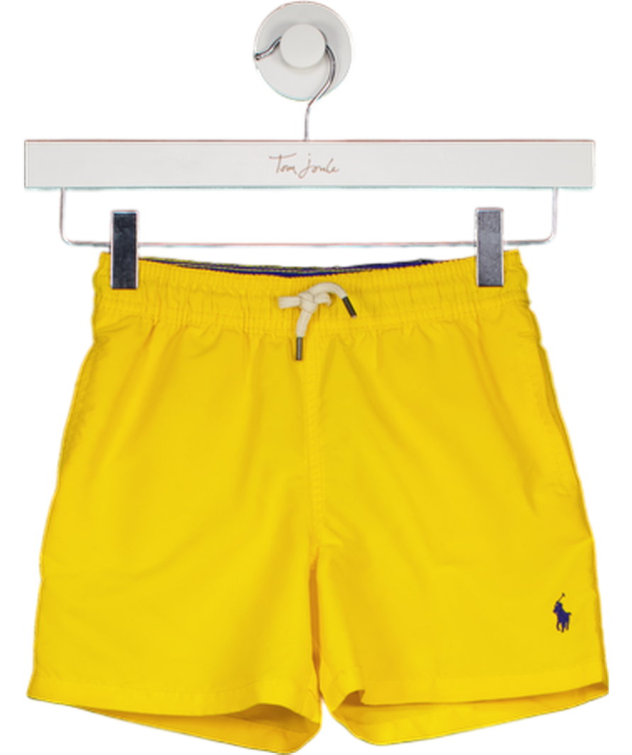 Polo Ralph Lauren Yellow Blue Embroidered Polo Player Swim Shorts 6 Years
