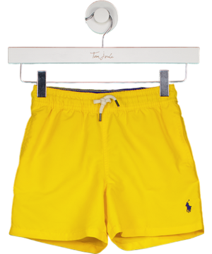 Polo Ralph Lauren Yellow Blue Embroidered Polo Player Swim Shorts 6 Years