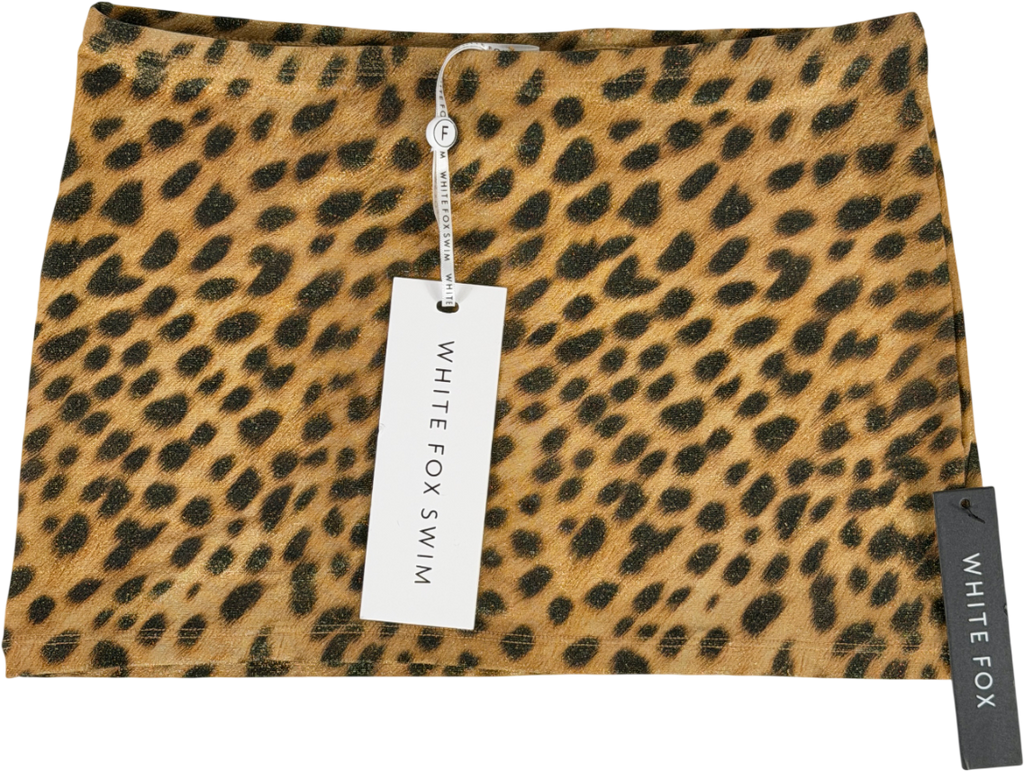 White Fox Brown Daylight Safari Mini Skirt UK XS
