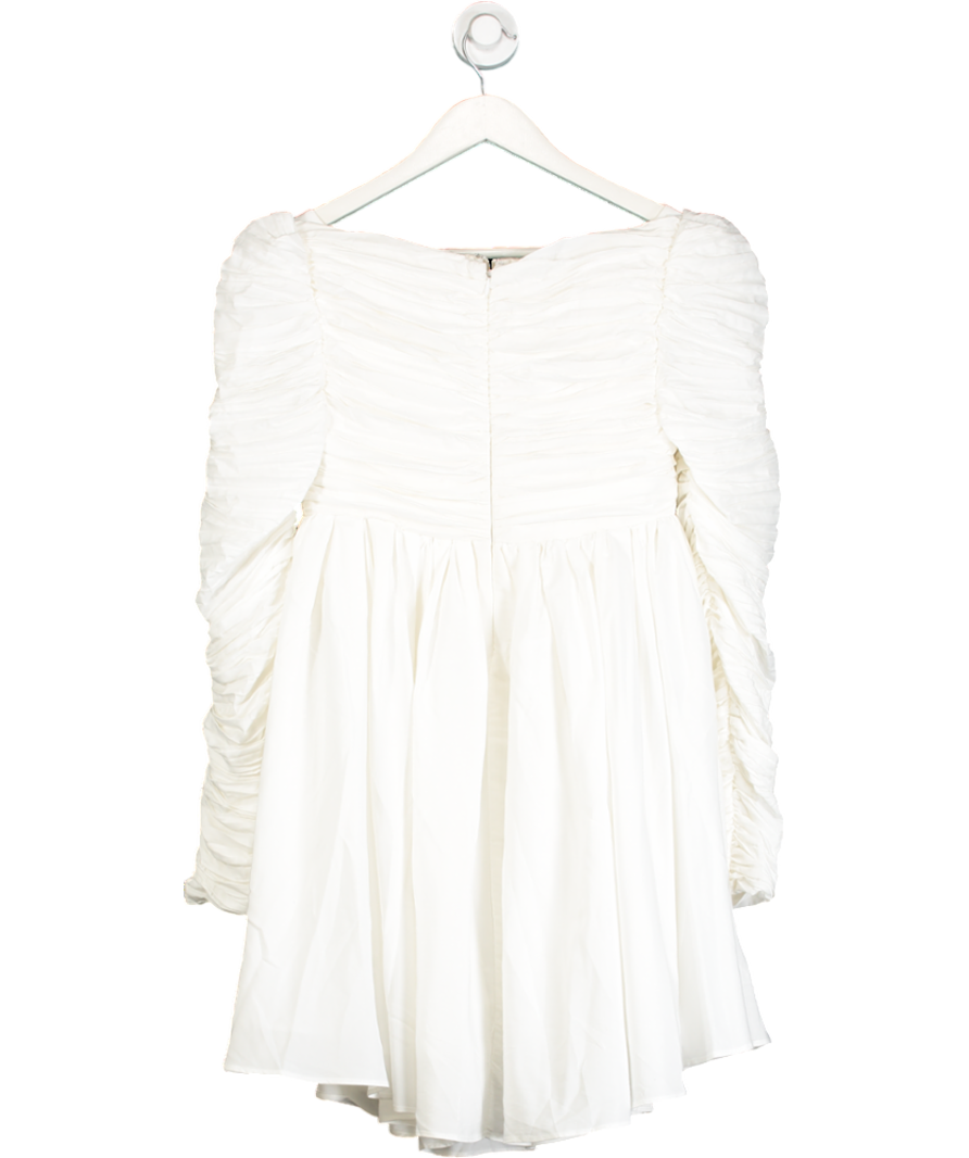 And Selene White Gathered Detail Mini Dress UK S