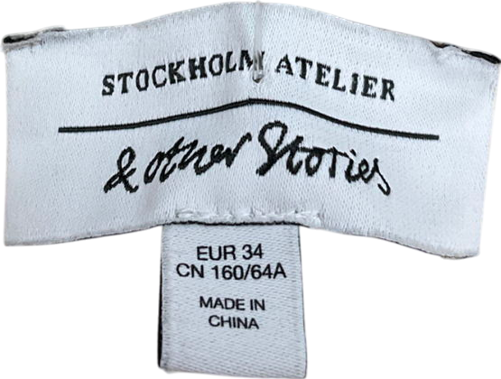 & Other Stories Cream Wide Press-crease Trousers UK 6