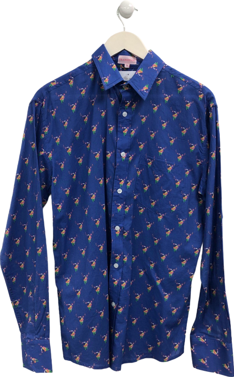 Frangipani Blue Patterned Shirt UK M