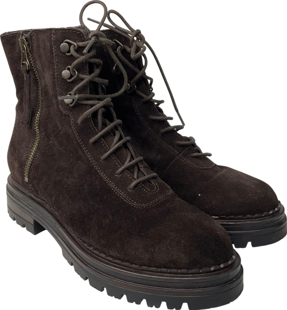 Dune Brown Pandore - Chunky Lace Up Boots UK 5 EU 38 👠