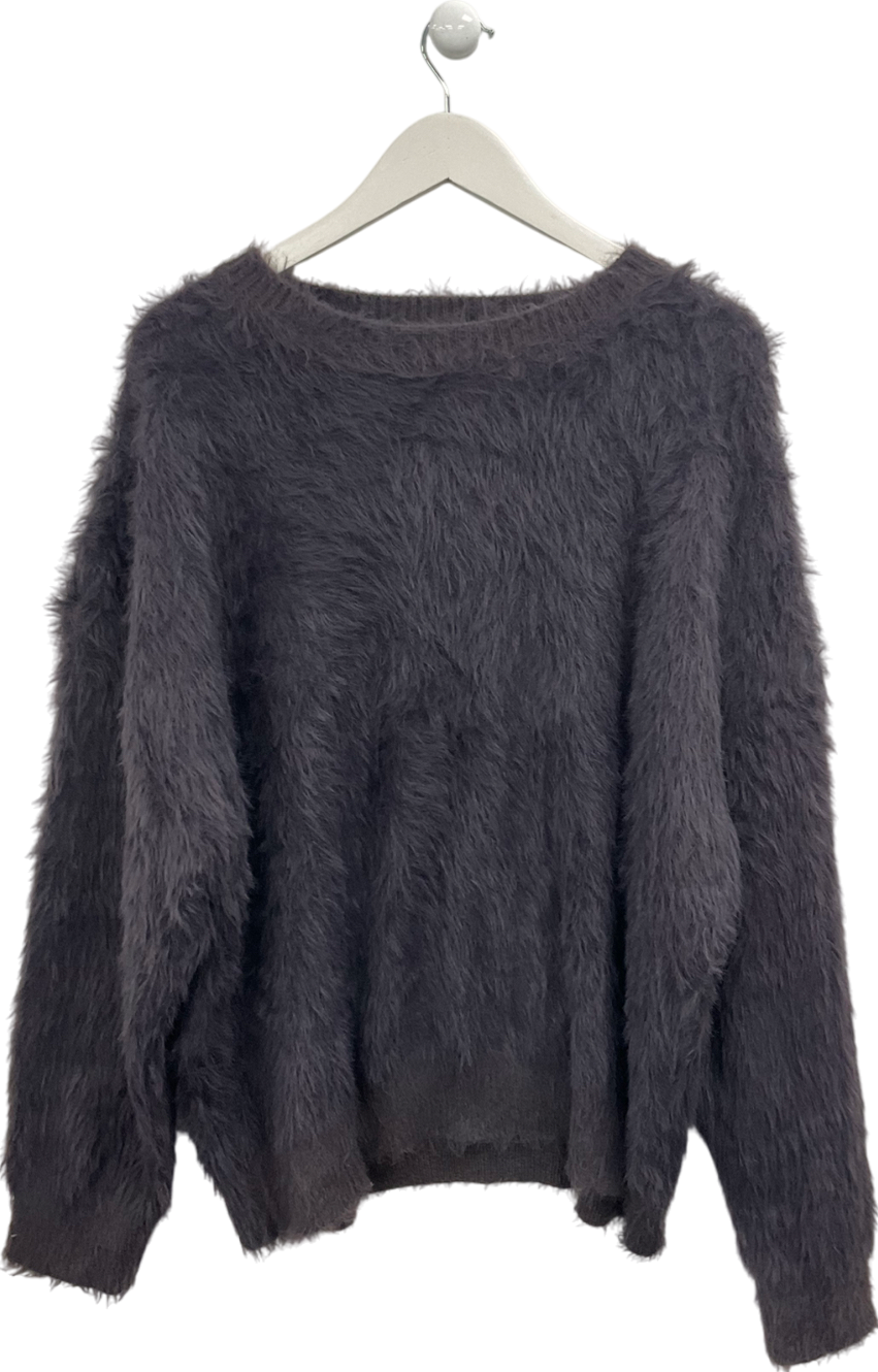 boohooMan Purple Oversized Boxy Super Fluffy Knitted Jumper UK XL