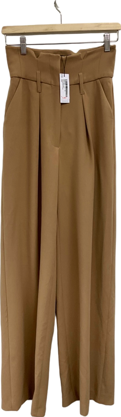 Karen Millen Beige High-Waisted Trousers UK 6