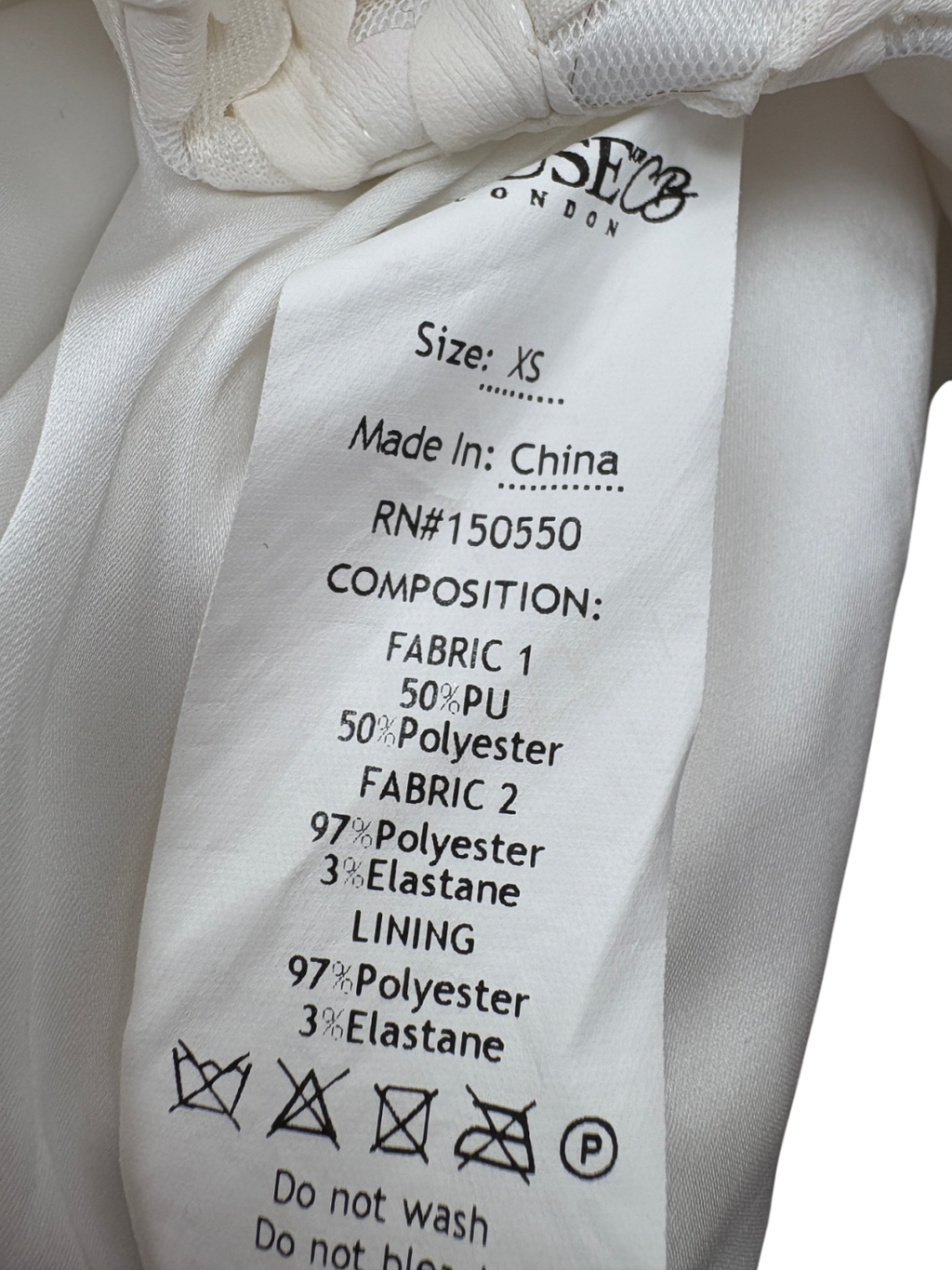 House of CB White Desiree Floral Applique Mini Dress UK XS