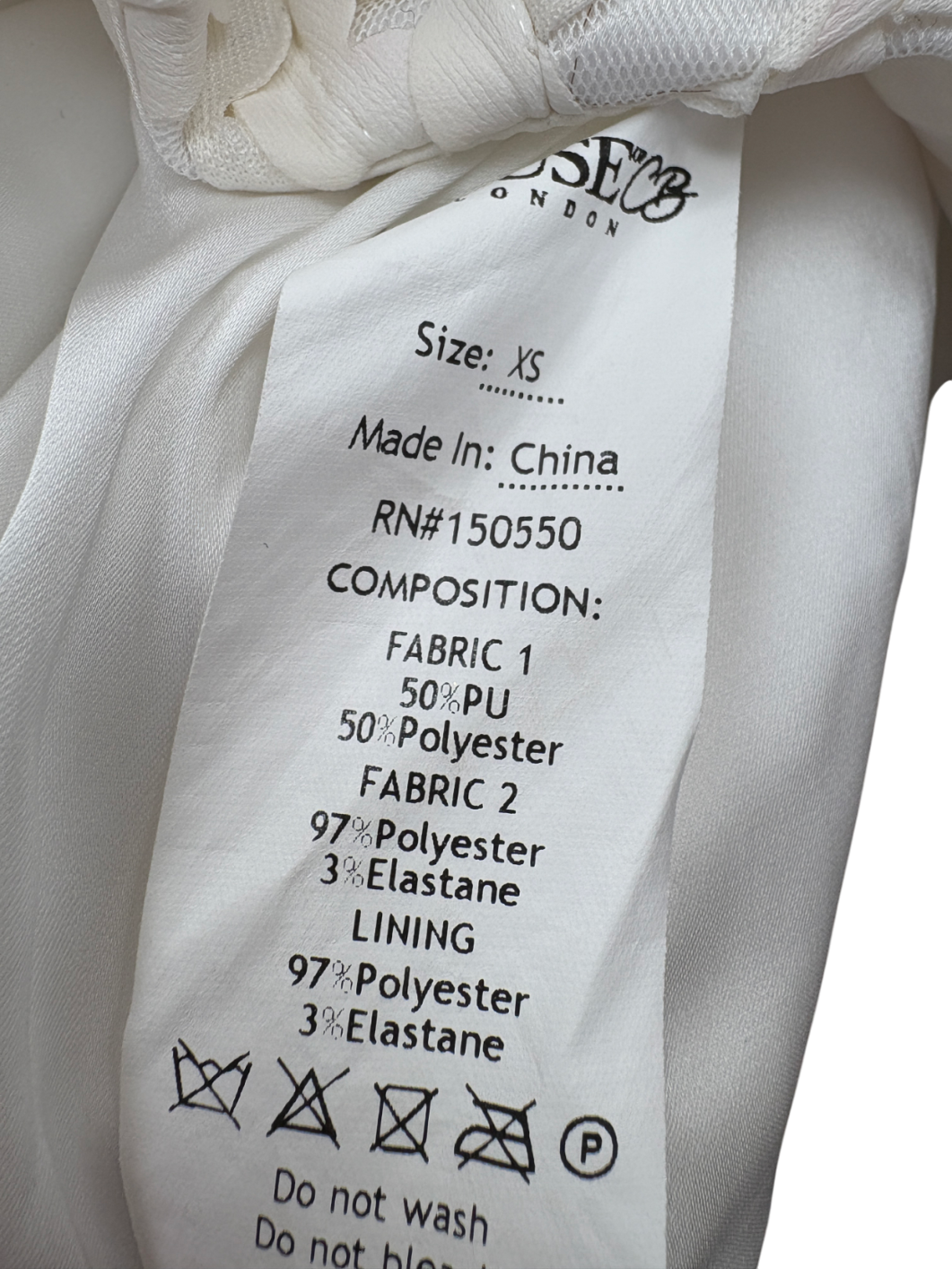 House of CB White Desiree Floral Applique Mini Dress UK XS