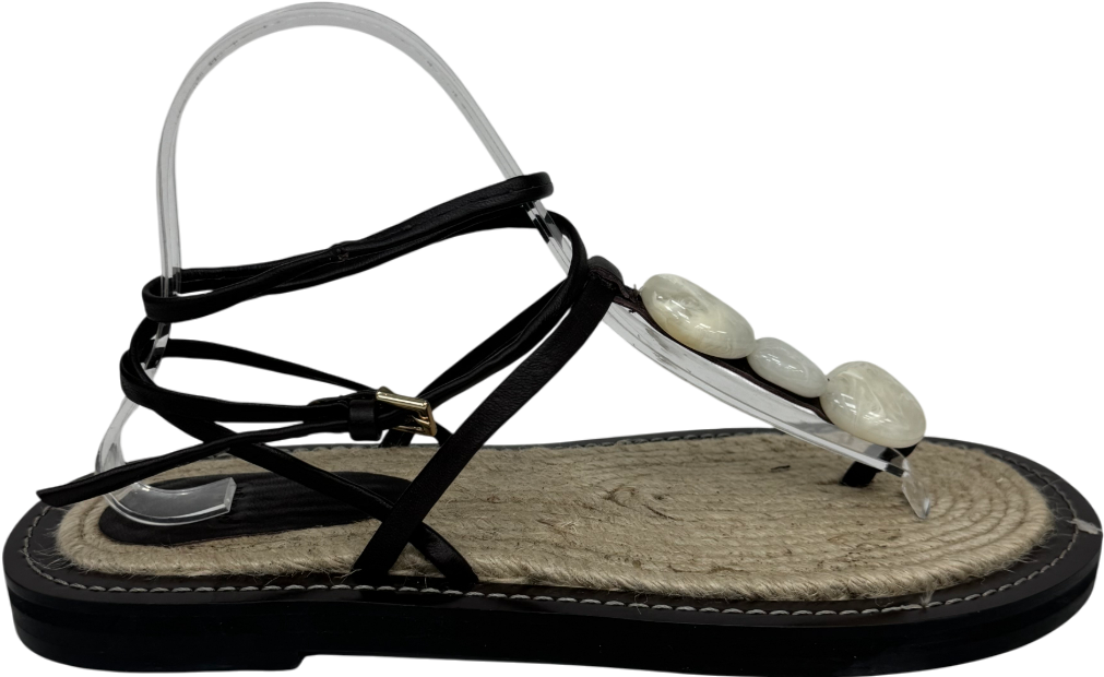 ASOS Beige Jewel Footbed Espadrille Sandals UK 7 EU 40 👠