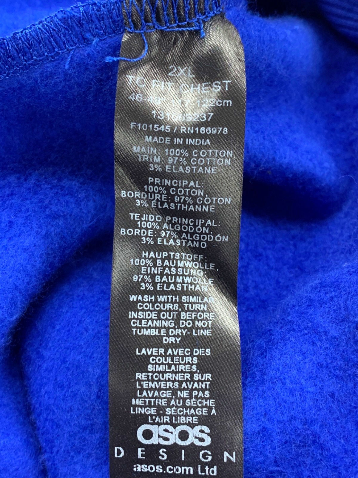 ASOS Blue Hoodie UK XXL