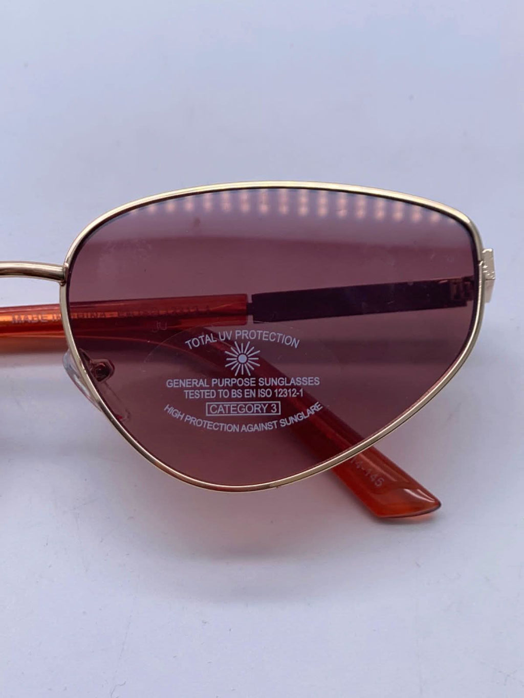 New Look Orange and Gold Cat Eye Sunglasses OS