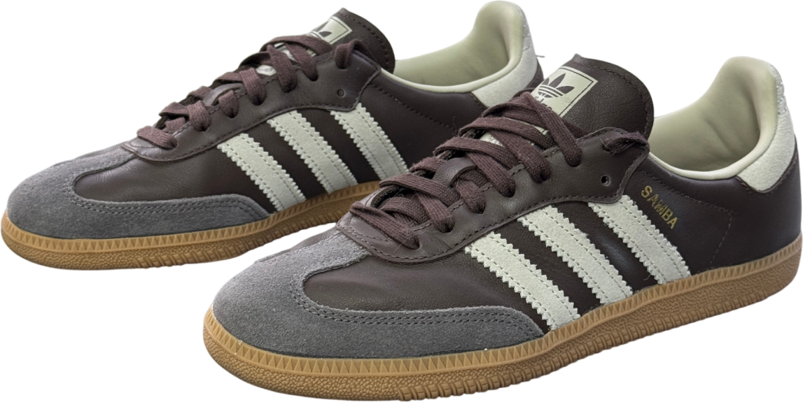 adidas Originals Samba Trainers - Brown / Putty Grey / Gold Metallic UK 7 EU 40 👠