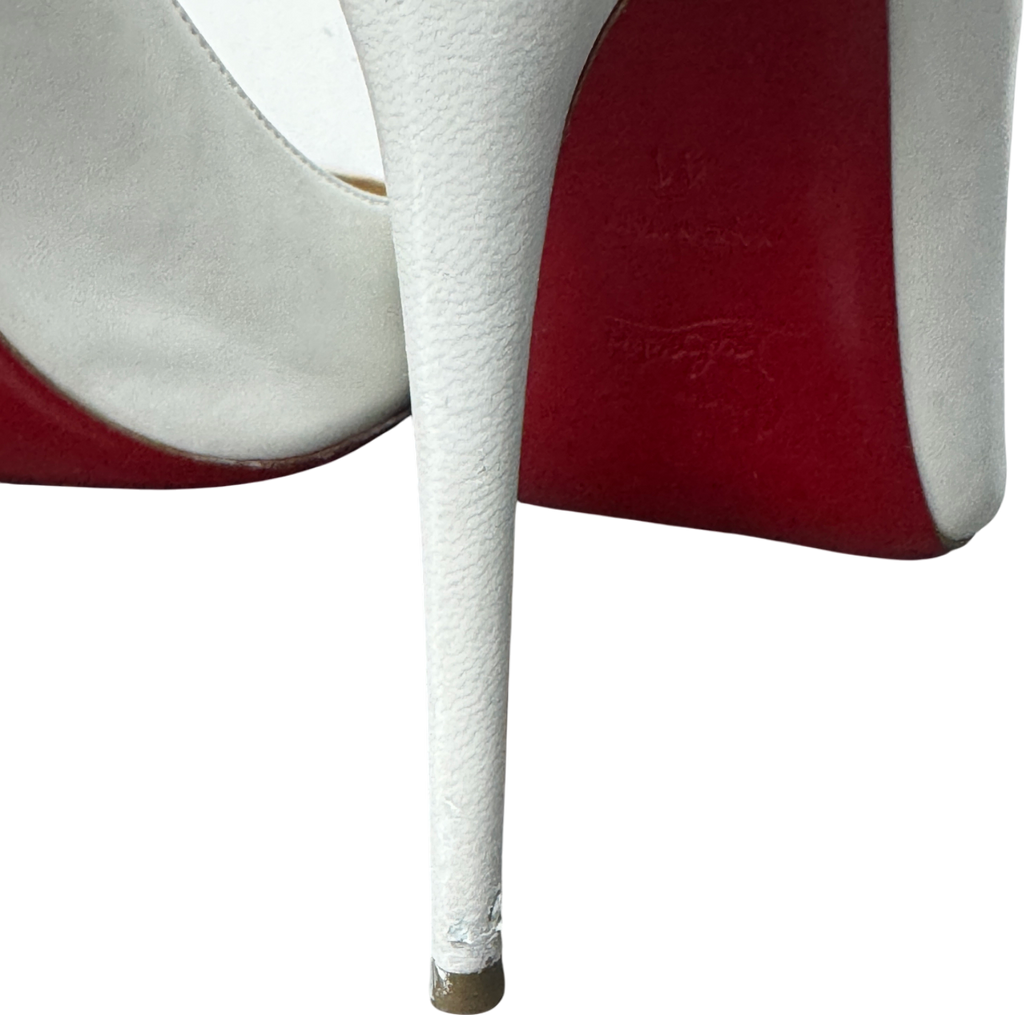 Christian Louboutin White Kate 100 Mm Pumps - Lamb Nappa Leather Shoes - Bianco UK 8 EU 41 👠