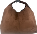 Brown Faux Suede Tote Bag