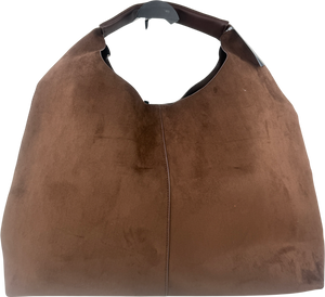 Brown Faux Suede Tote Bag