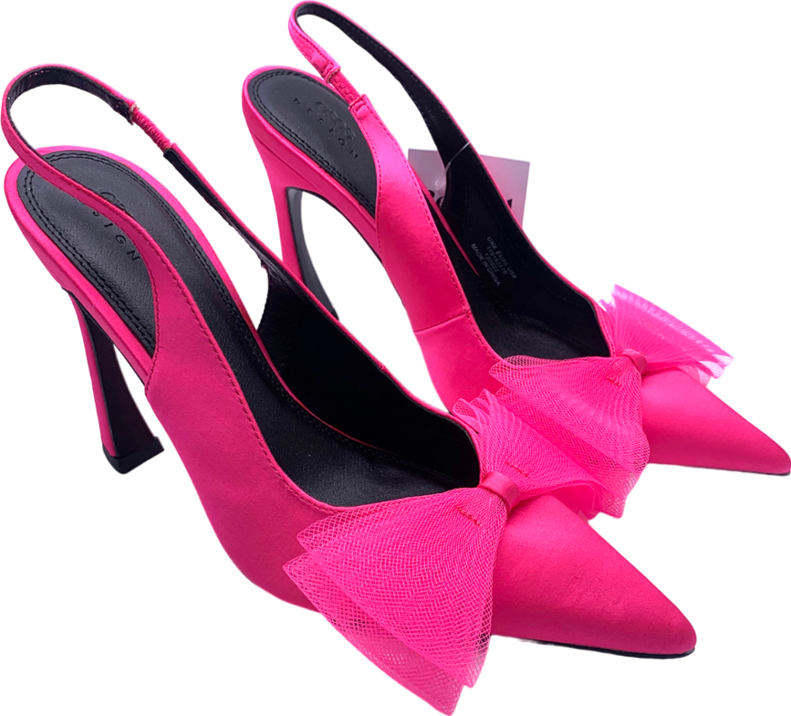 ASOS Pink Princess Bow Slingback Heels UK 6 EU 39 👠