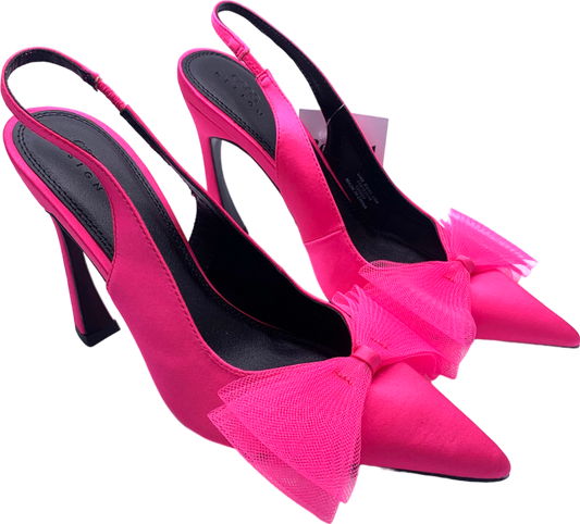 ASOS Pink Princess Bow Slingback Heels UK 6 EU 39 👠