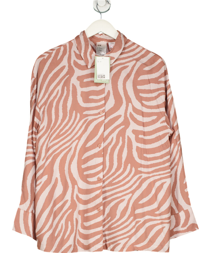 H&M Pink Zebra Print Shirt UK S