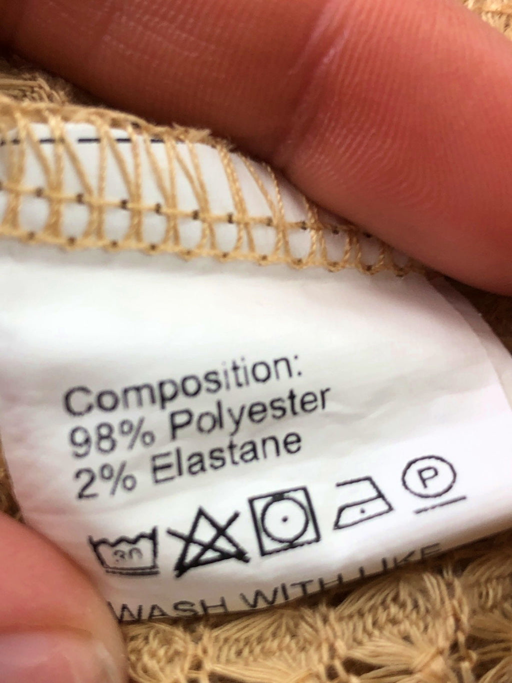 DAZY Beige Waffle Knit Tee UK M