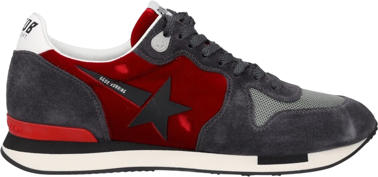 GOLDEN GOOSE Col P3 Star Red Velvet /black Star Running Trainers UK 7 EU 40