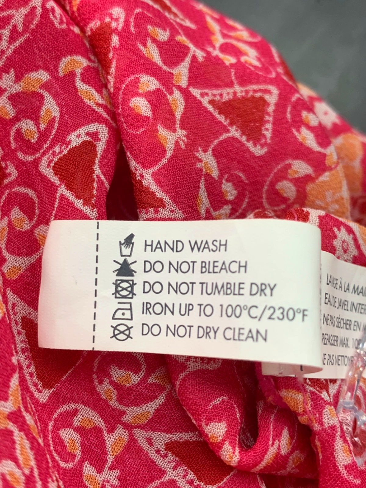 Poupette St Barth Red/Orange Floral Print Dress UK S