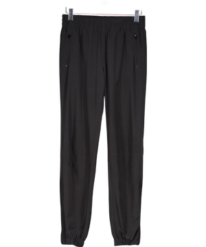 TNA Black Elasticated Waist Band Trousers UK XS