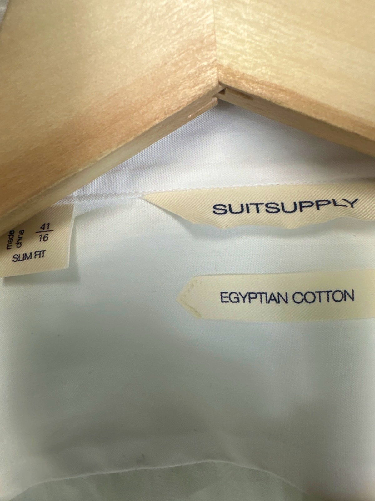 Suitsupply White Twill Slim Fit Tuxedo Shirt EU 41 UK 16” NECK / L