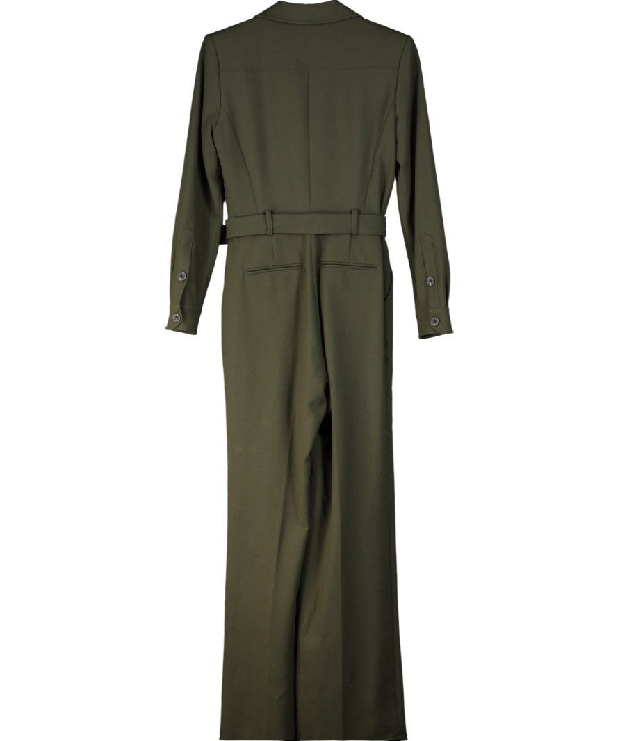 REISS Green Ray Belted Utility Jumpsuit UK 8