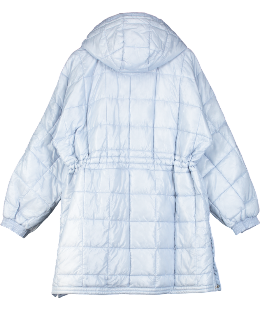 Free People Blue Patricia Packable Water resistant Poncho Puffer coat UK M