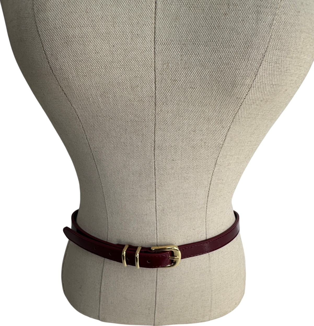 Sezane Red Glossy Burgundy Oria Belt UK S