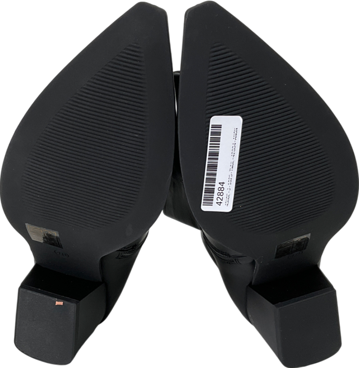 Nasty Gal Black Buckle Strap Ankle Western Boot UK 7 EU 40 👠