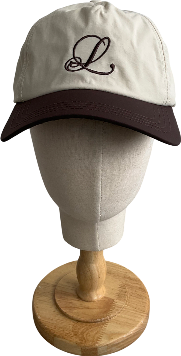 Lanes Studio Beige Embroidered Baseball Cap One Size