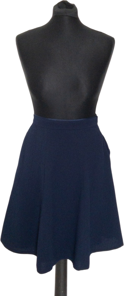 REISS Navy Blue Textured Hannah Flippy Mini Skirt With Pockets UK 6
