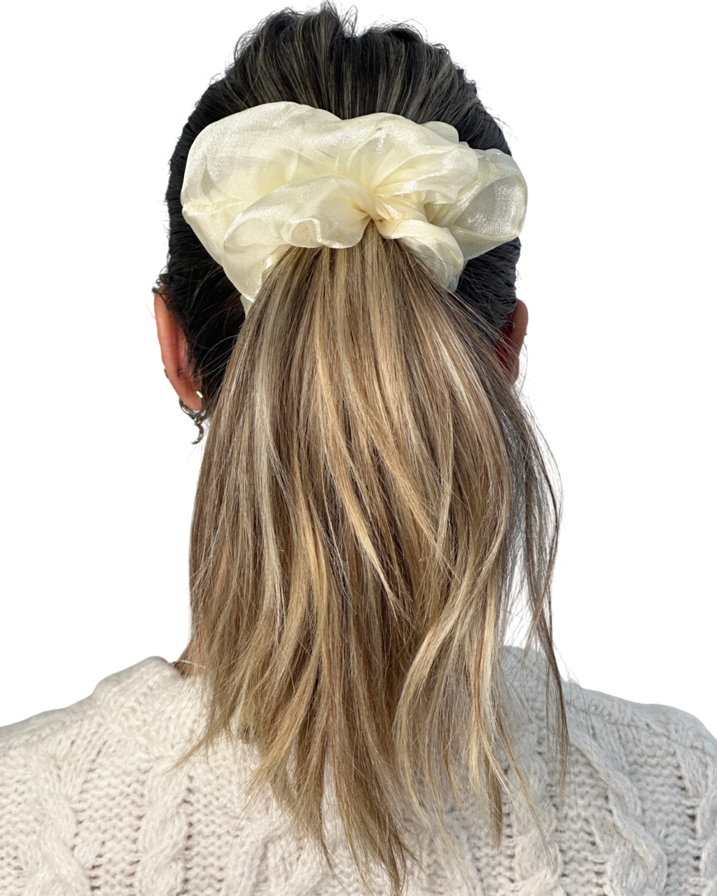 Anisa Sojka Cream Oversized Tulle Scrunchie