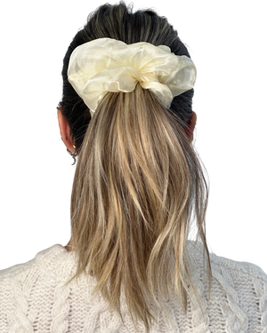 Anisa Sojka Cream Oversized Tulle Scrunchie